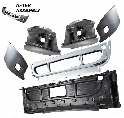 QSC 6 PCS Bumper Kits w/ Chrome Fog Lamp Hole for Freightliner Cascadia 08-17  - Image 1 of 4
