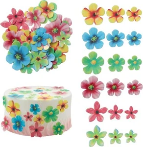 35Pcs Edible Flowers Cake Decorations Beautiful Cupcake Toppers, Pre-cut - Picture 1 of 2