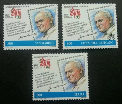 [SJ] San Marino Vatican Italy Joint Issue Stampexhibition '98  1998 (stamp) MNH - Image 1 of 4