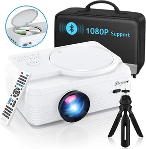 Full HD Bluetooth Projector Built in DVD Player, 12000LM 1080P Supported, Por... - Picture 1 of 7