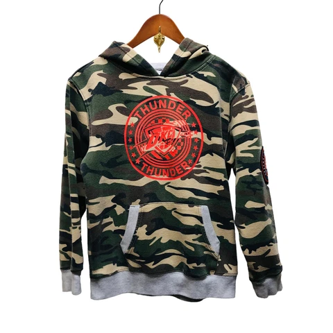 Oklahoma City Thunder NBA Camo Hoodie Sweatshirt Youth 14/16 S4 Cover