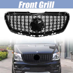 Glossy Black For 2014-17 Mercedes Benz W906 Sprinter 2500 3500 GT Front Grille . - Picture 1 of 13