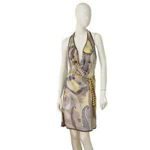 Missoni Multicolored Shiny Earthly hues Semi Sheer Sleeveless Knit Knee Dress - Picture 1 of 6