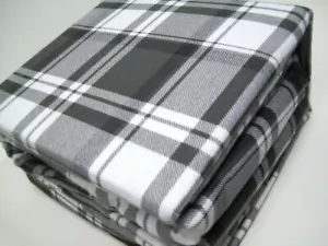 Home Collection Cooper Cotton Flannel Gray Plaid King Sheet Set New - Picture 1 of 4