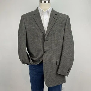 Jos A Bank Sport Coat Blazer Silk Wool Mens 44L Houndstooth Suit Jacket Casual - Picture 1 of 19