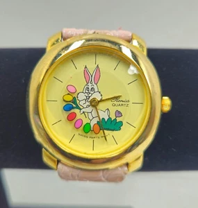 Ronico Watch Easter Bunny Easter Eggs Moving Little Hand Pink Watch - Picture 1 of 7