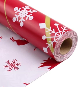 66 Feet Christmas Gift Wrapping Paper Rolls,Double-Sided Printing Snowflakes, Ch - Picture 1 of 12
