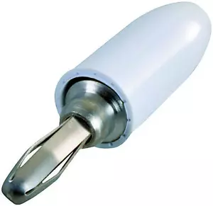 JOHNSON-CINCH CONNECTIVITY-108-0301-001-BANANA PLUG£¬15A£¬SOLDERLESS£¬WHITE¡ª5pk - Picture 1 of 1