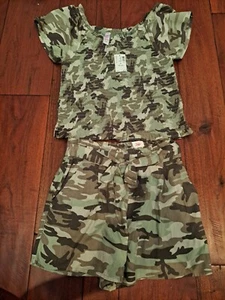 Justice Set, Camo, NWT, Shirt Size 14/16, Shorts Size 12 - Picture 1 of 4