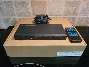 4K 60Hz HDMI 2.0 Matrix Switch 4X2 Switcher Splitter 4 in 2 out Audio Extractor - Picture 1 of 11