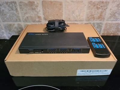 Interruptor Matriz 4K 60Hz HDMI 2.0 Conmutador 4X2 Divisor 4 en 2 salidas Extractor de Audio Foto 1 de 4