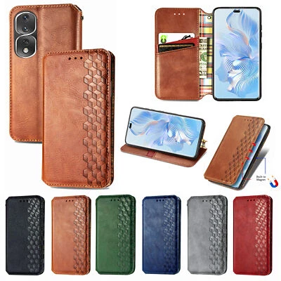 Funda de cuero magnética abatible para teléfono para Honor 60 70 80 90 GT 100 Pro 200 Lite