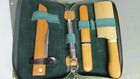 RARE IMAI CO JAPAN CARVING KNIVES SET & CASE WOOD HANDLES & SHEATHS RAZER SHARP 