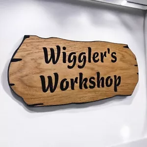 Personalised Oak Carved Rustic Wooden Sign House Name Address Plaque Outdoor - Picture 1 of 7