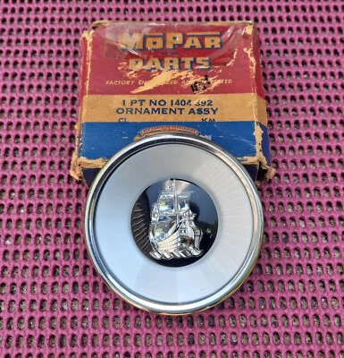 1951 1952 1953 Plymouth NOS MoPar Steering Wheel Horn Button EMBLEM ORNAMENT - Image 1 of 3