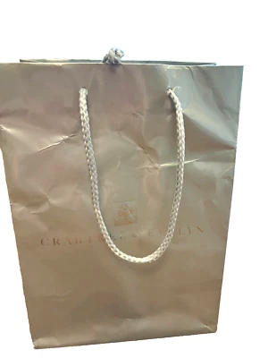 Crabtree & Evelyn London Bolsa de regalo/bolsa de compras 10,5x7,5x5” Bolso más pequeño plateado Foto 1 de 4