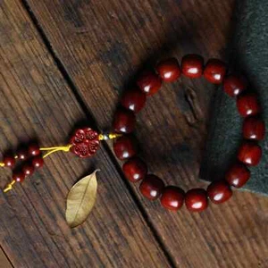 12mm natural Zambian rosewood prayer beads bracelet Yoga Ethnic - Picture 1 of 5