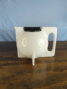 Modernist Bauhaus Design Black&White Art Pottery Ceramic Teapot CRAZING - Picture 1 of 7