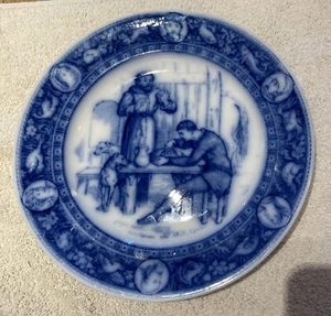 WEDGWOOD Ivanhoe Porzellanteller Bruder Tuck & schwarzer Ritter um 1890 10" - Bild 1 von 9
