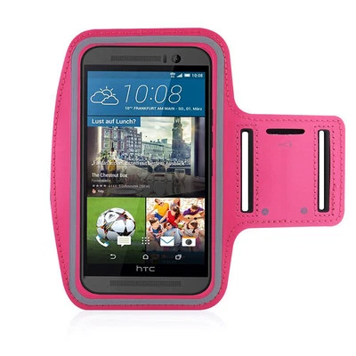 HTC One M9 Hot Pink Sports Fitness Running Armband Tie Adjustable - Image 1 of 4