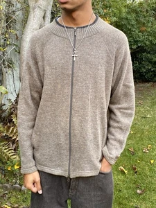 Pendleton M Wool Cotton Blend Zip Up Cardigan Jacket Beige - Picture 1 of 11