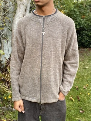 Pendleton M Wool Cotton Blend Zip Up Cardigan Jacket Beige - Image 1 of 4