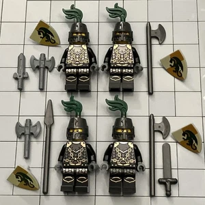 LEGO Kingdoms Dragon Knight Scale Mail Chains and Helmet Shield Lot Of 4  F8 2 - Picture 1 of 2