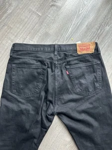 Levis 501 XX Mens 34x34 Black Denim Jeans Tag Button Fly - Picture 1 of 7