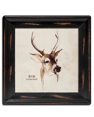 Marcos de fotos de madera 8x8, marco de fotos cuadrado rústico hecho de madera maciza y R... Foto 1 de 4