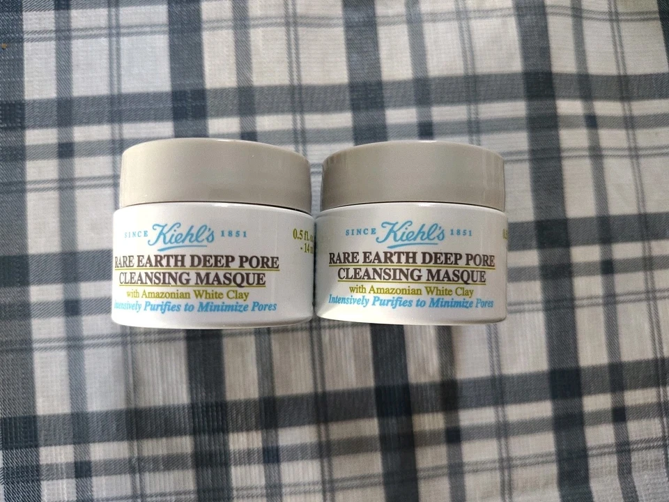 2x Kiehl's Since 1851 Rare Earth Deep Pore Cleansing Mask 0.5 oz New - Image 1 of 1