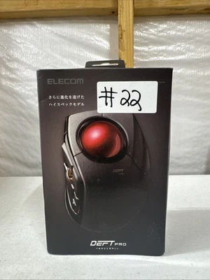ELECOM DEFT PRO Trackball Mouse Optical 8 Buttons DPI Switch Black Red - Image 1 of 4