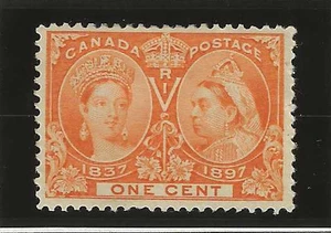 Kanada Scott #51 postfrisch Falz 1c orange Queen Victoria 1897 Jubiläumsausgabe og f/v - Bild 1 von 2
