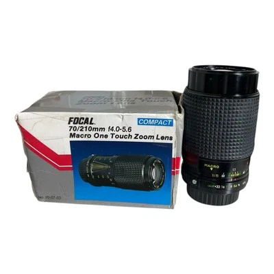 Vintage Compact Focal 70/210mm f4.0-56 Macro One Touch Zoom Len Original Box - Image 1 of 4