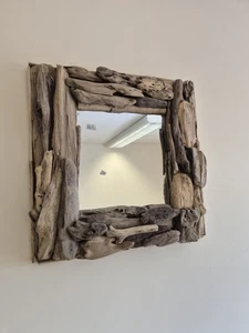 Nautical Driftwood Mirror Square Shape, Natural Colour - Picture 1 of 7