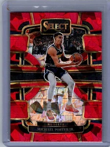 2023-24 Panini Select #23 Michael Porter Jr. Red Cracked Ice Prizms - Picture 1 of 2