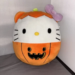 8” Hello Kitty Squishmallow Sanrio Original Pumpkin Halloween Jack-O-Lantern - Picture 1 of 3