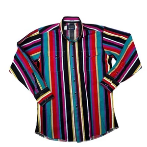 Camisa Panhandle Delgada De Colección Años 90 Abotonada Algodón Hecha en el Oeste EE. UU. Para Hombres 16/34 Leer - Imagen 1 de 6