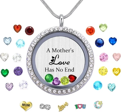 Medallón para mujer Best Mom Mother Gift, dijes flotantes Foto 1 de 4