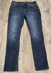 DU/ER Jeans Mens 32x34 L2X Relaxed Taper Dark Wash Blue Stretch Pants DUER - Picture 1 of 8