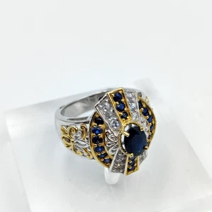 Michael Valitutti Gems En Vogue Sterling Silver 925 Sapphire & Topaz Ring Sz 7 - Picture 1 of 16
