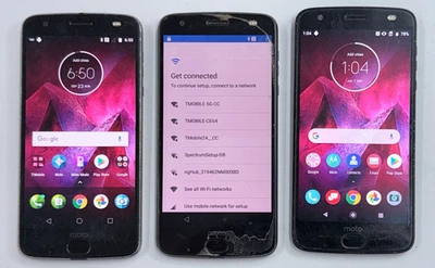 LOT OF 3 x Verizon / T-Mobile Motorola XT1789 MOTO Z2 Force Smart Phones *READ* - Image 1 of 4