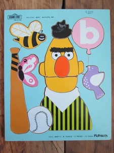Vintage 1973 Playskool Bert B 315-2 Sesame Street Wooden Puzzle 11 Pieces Bert's - Picture 1 of 10