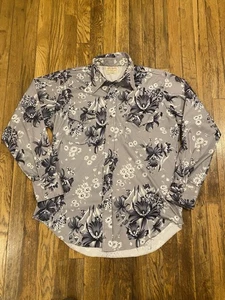 VTG 60’s Wrangler Permanent Press Long Sleeve Western Shirt Pearl Snap Floral L - Picture 1 of 18