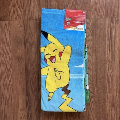 Pokemon Starters Bath Towel Blue Scenery 27 x 54 In NWT 100% Cotton - Image 1 of 4