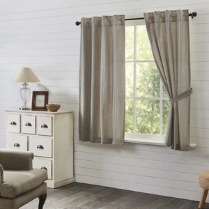 Farmhouse 63"x36" Panel Pair Blue Rod Pocket Tailored Window Curtains VHC Brands - Picture 1 of 8
