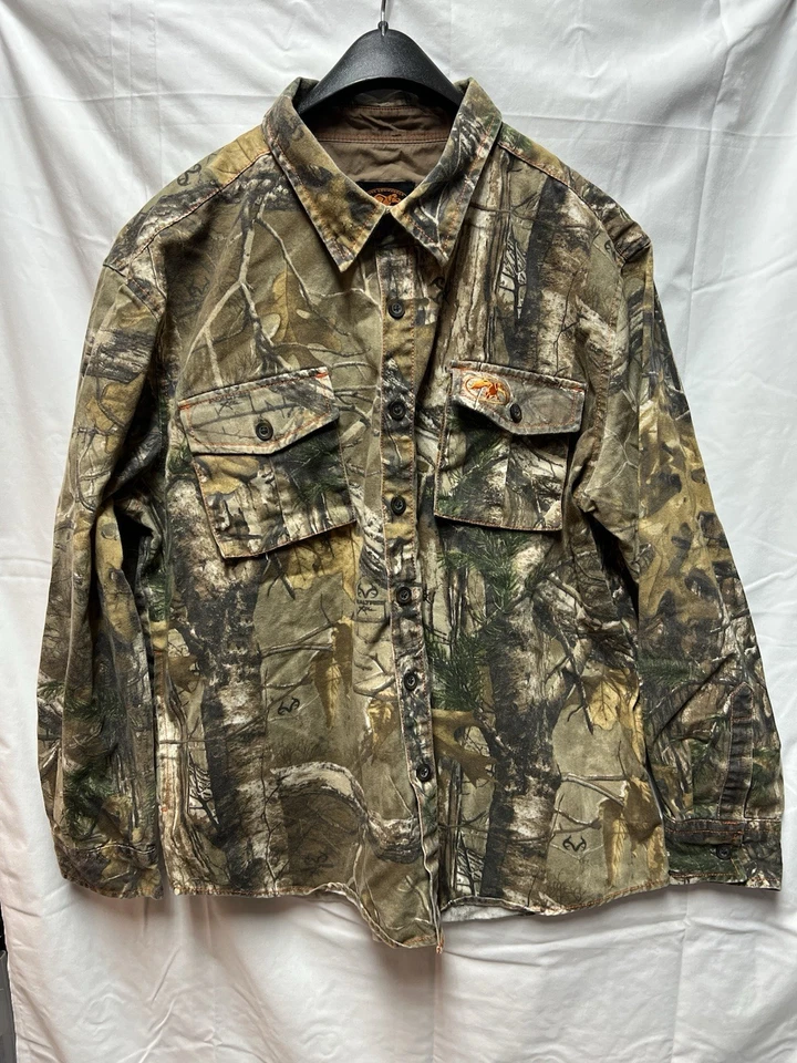Real Tree Duck Commander Button Up Long Sleeve Camo Shirt Size 1XL - Image 1 of 4