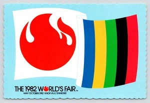 1982 Worlds Fair Energy Flag Expo View Knoxville TN Vintage Unposted Postcard - Picture 1 of 2