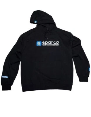 Sparco WWW Hooded Sweatshirt Large Black 100% Pre-shrunk Cotton SP03100NR3L - Изображение 1 из 3