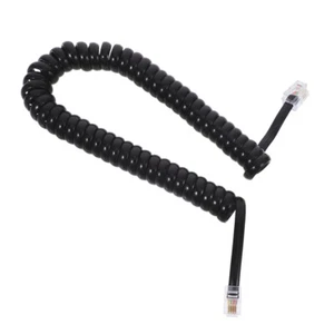 Czarny kabel słuchawkowy Telefon stacjonarny Kabel telefoniczny Zwinięty kabel telefoniczny Partner - Zdjęcie 1 z 12