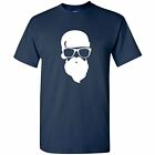Unisex Marineblau Halbärmel Baumwolle Hipster Weihnachtsmann Grafik Neuheit lustiges T-Shirt